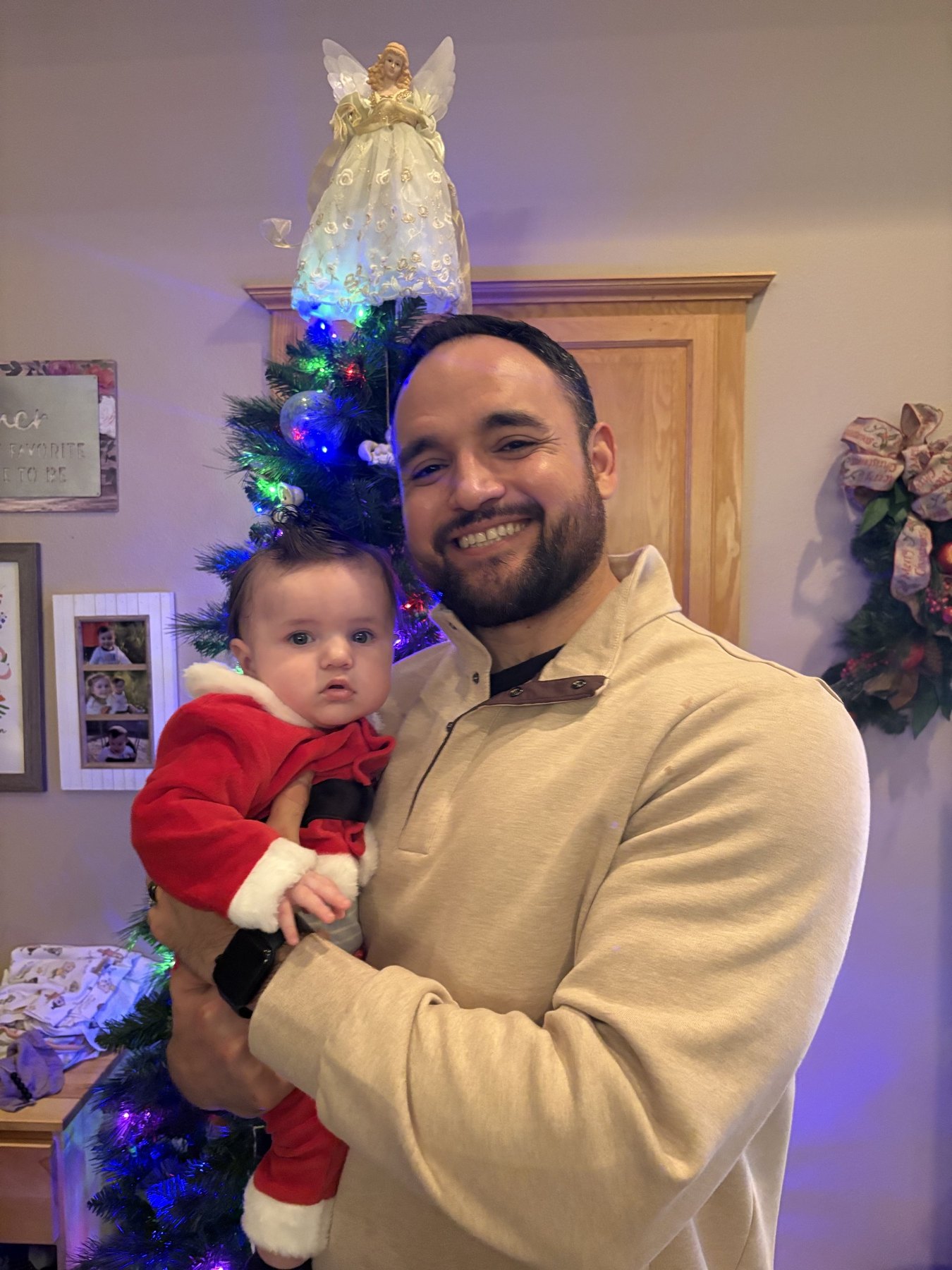 Brett Herring at home with his family at the holidays